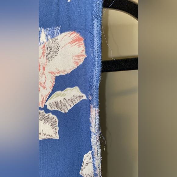 French connection blue flower dress v neck - Picture 2 of 8